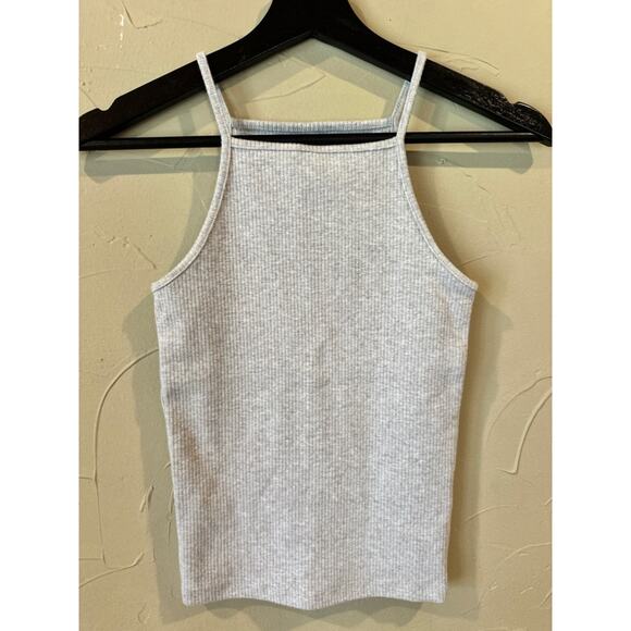 American Eagle Outfitters Tops - American Eagle Outfitters Light Gray Ribbed Halter Cami